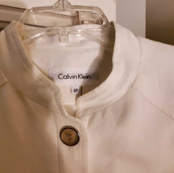 Linen Calvin Klein Ladies skirt suit Size 6P - Picture 6 of 12